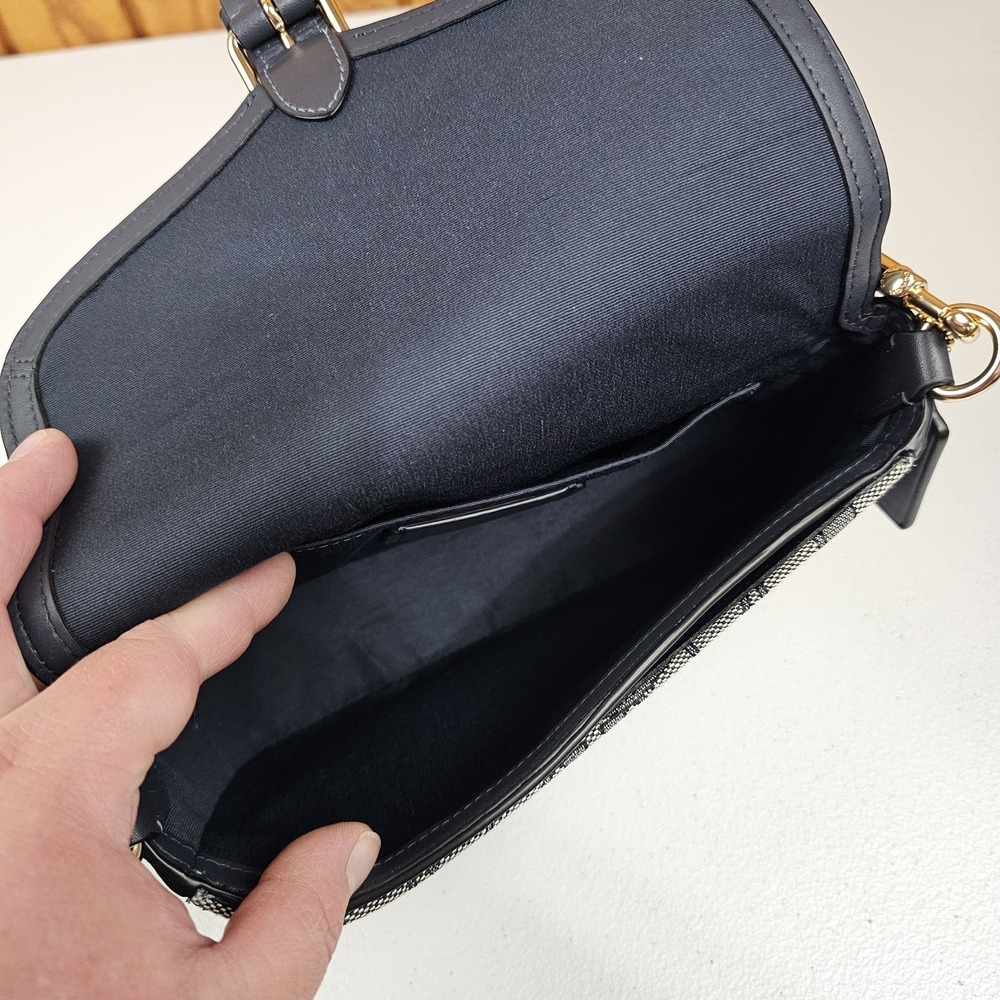 Coach Amelia Saddle Bag In Signature Jacquard Midnight Navy Cu998 Crossbody - Picture 11 of 13